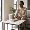 Chic Square Marble-Effect Coffee Table for Cozy Living Rooms