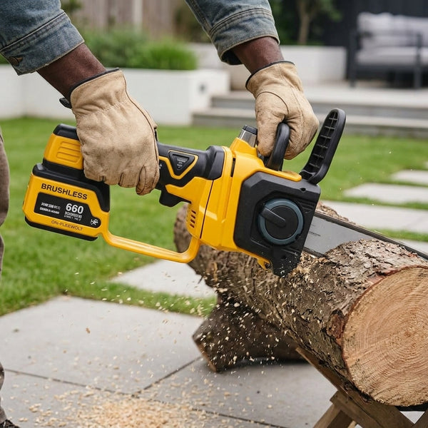 Cordless Telescopic Chainsaw 13 Inch Bar Tool-Free Tension