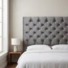 Grey Diamond Tufted Upholstered Headboard