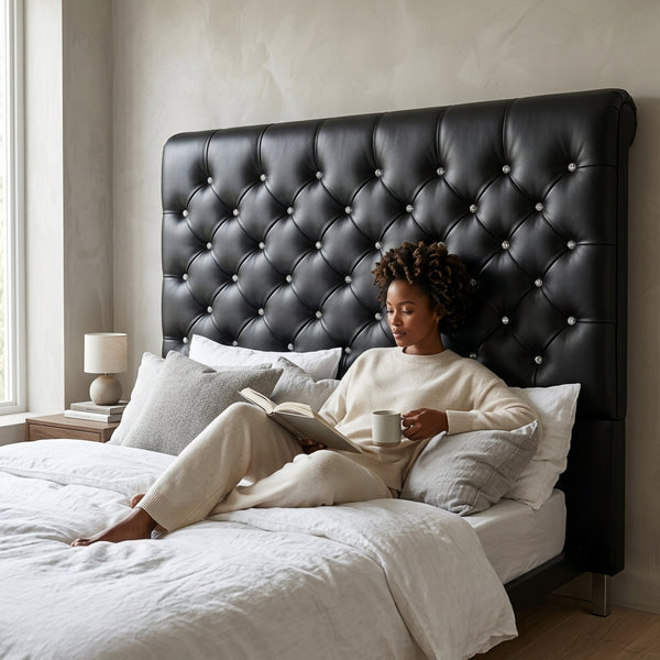 Button-Tufted Upholstered Headboard for Bedrooms