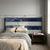 Modern Striped Upholstered Headboard with Wooden Frame