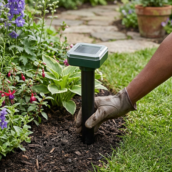 2 Pack Solar Mole Repeller - Animal Friendly Garden