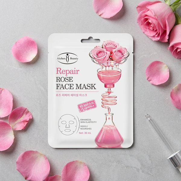Natural Rose Facial Sheet Mask with Vitamin C
