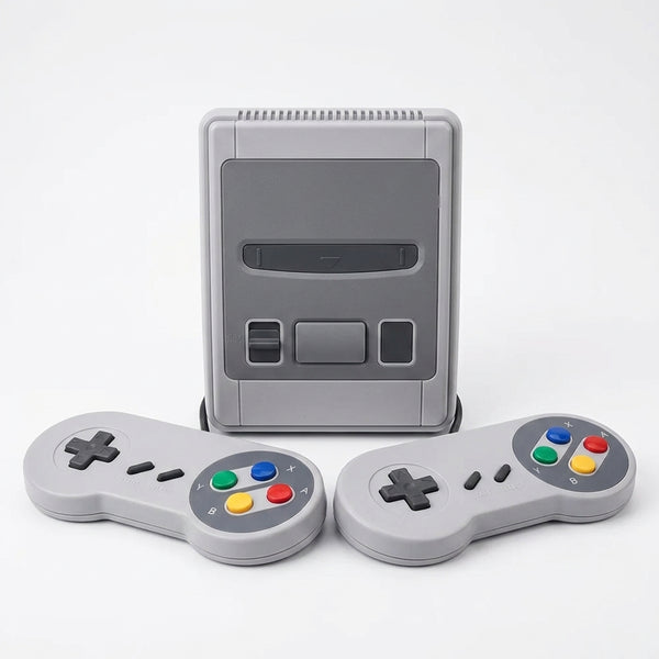 Retro Mini Gaming Console with Wireless Controllers and Built-In Games