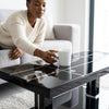 Black Glass TV Stand with Modern Design