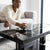 Black Glass TV Stand with Modern Design