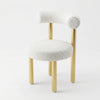 Sherpa Fabric Side Chair with Barrel Backrest