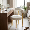 Sherpa Fabric Side Chair with Barrel Backrest
