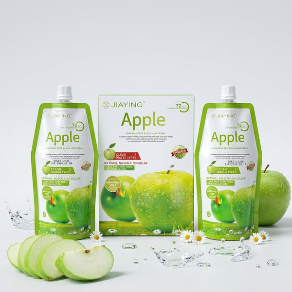 Ammonia Free Black Hair Dye Cream with Apple Scent