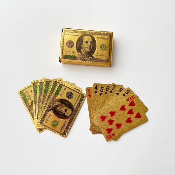 24K Gold Foil Waterproof Poker Playing Cards