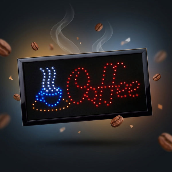 Neon Lights Led Animated Coffee Sign