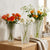 Textured Glass Vase with Beaded Geometric Pattern