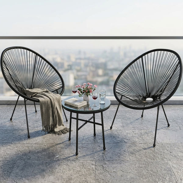 3 Piece Outdoor Acapulco Chairs Set