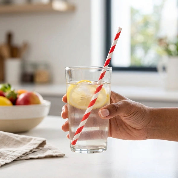 12-Piece Eco-Friendly Disposable Paper Straw Set