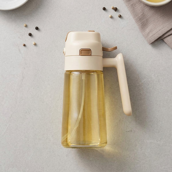 Glass Oil Dispenser Bottle with Flip Cap and Handle 680ml