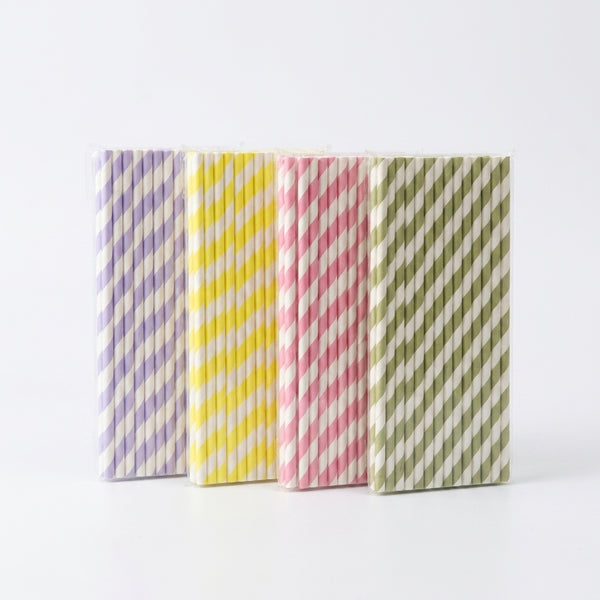 Pack of 12 Paper Drinking Straws