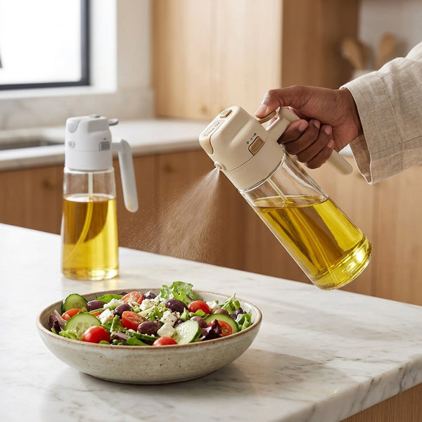 Glass Oil Dispenser Bottle with Flip Cap and Handle 680ml