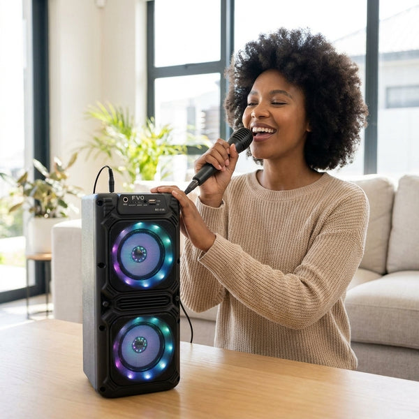 LED Bluetooth Karaoke Speaker with Microphone