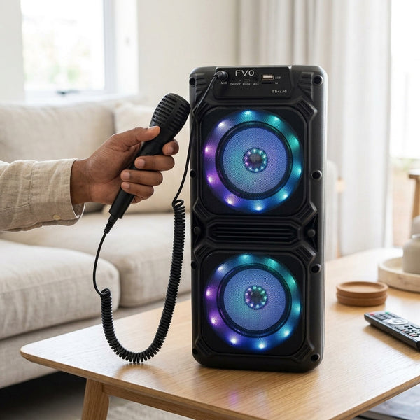 LED Bluetooth Karaoke Speaker with Microphone