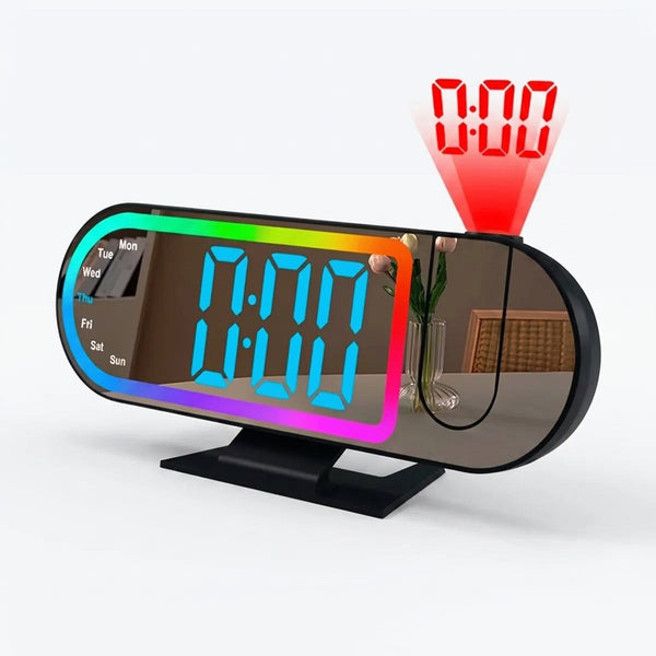 Digital Alarm Clock Projector LED RGB Display