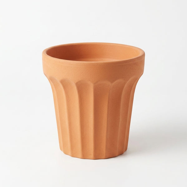 Wide Edge Striped Garden Style Magnesia Plant Pot