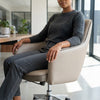 Off White Ergonomic Middle Back Office Chair