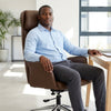 Brown Faux Leather Ergonomic Chair