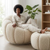 Fuzzy Pumpkin Chair with Ottoman