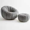 Fuzzy Pumpkin Chair with Ottoman