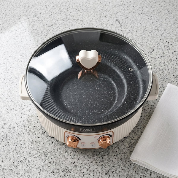Uniform Heat Electrical Hot Pot and BBQ Grill Pan