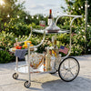 Multi-Level Silver Bar Cart for Serving