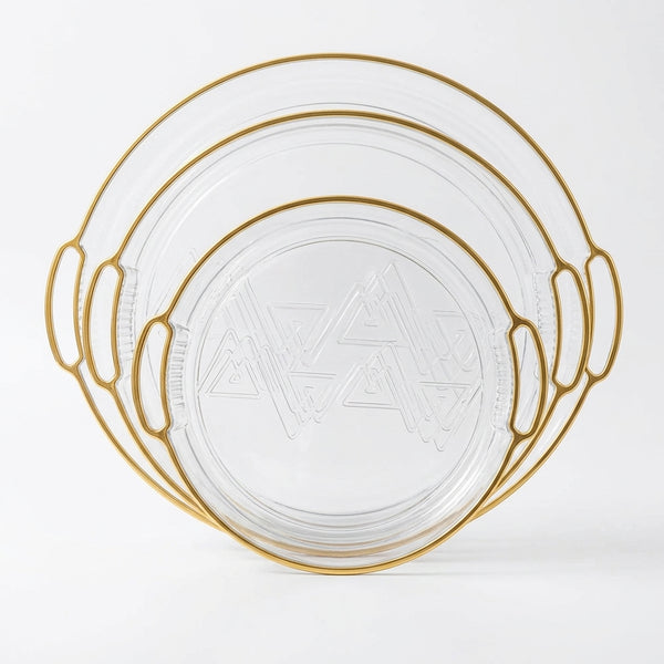 Gold Fruit Set Tray Set for Kitchen Counter