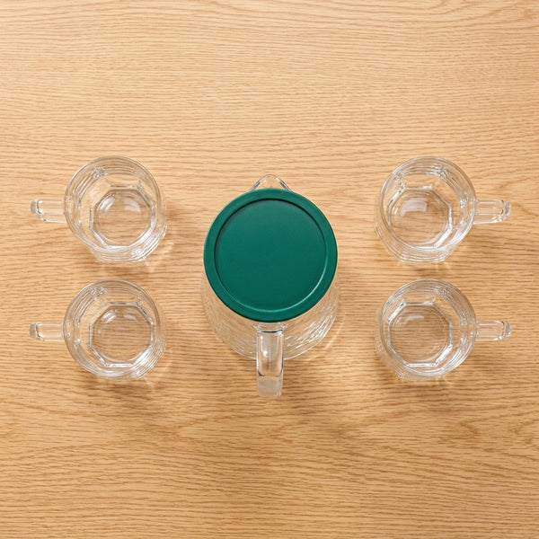 5-Piece Elegant Glass Water Pitcher Set