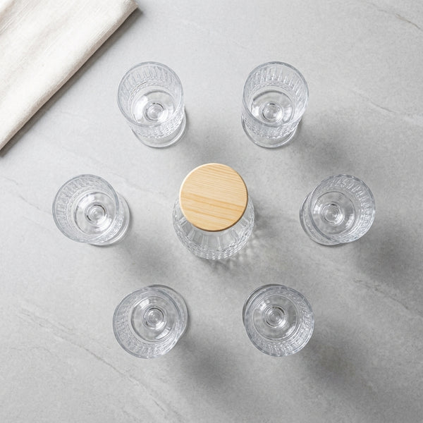 7-Piece Diamond Pattern Glass Water Set