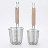 Stainless Steel Frying Basket with Wooden Handle