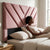 Glamorous Chevron Channel Headboard with Velvet & Metal