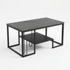 Stylish Stone-Effect Coffee Table with Storage Shelf