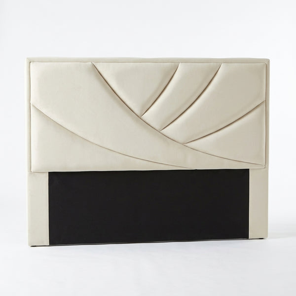 Unique Curved Fan-Panel Headboard for Organic Bedrooms