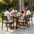 Outdoor Teak and Aluminium Dining Table with 4 Armchairs