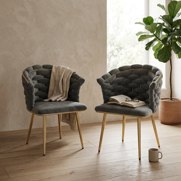 Luxury Rope Accent Dining Chair with Backrest Living Room Chair