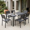 Outdoor Teak and Aluminium Dining Table with 4 Armchairs