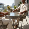 3 Piece Rattan Weave Outdoor Bistro Set