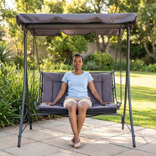 Swinging Hammock Garden Lounger with Roof