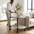 2-Tier Marble-Effect Side Table on Wheels with Black Metal Frame