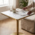 Square Marble Effect Dining Table with Gold Pedestal Base