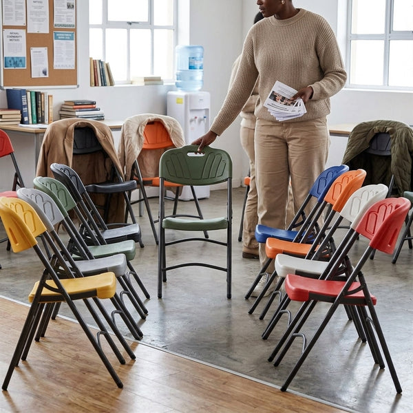 Foldable Plastic Outdoor Chair with Metal Frame