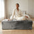 Button-Tufted Crushed Velvet Blanket Box