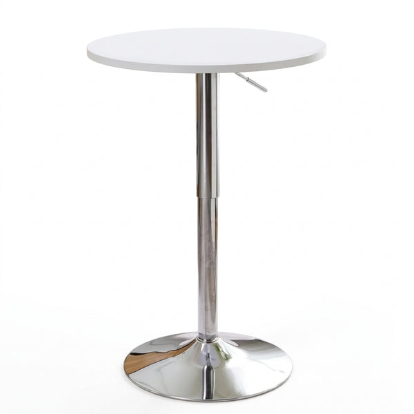 Adjustable Height Bar Table with Metal Round Top