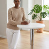 Adjustable Height Bar Table with Metal Round Top