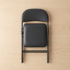Black Padded Folding Chair with Steel Frame